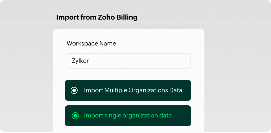Generate reports by combining data from multiple organizations. | Zoho Billing