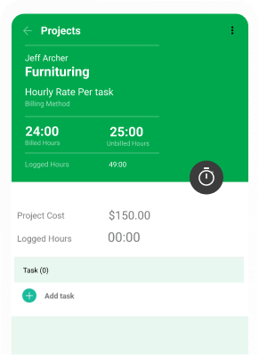 Handle projects on the go, using Zoho Billing app