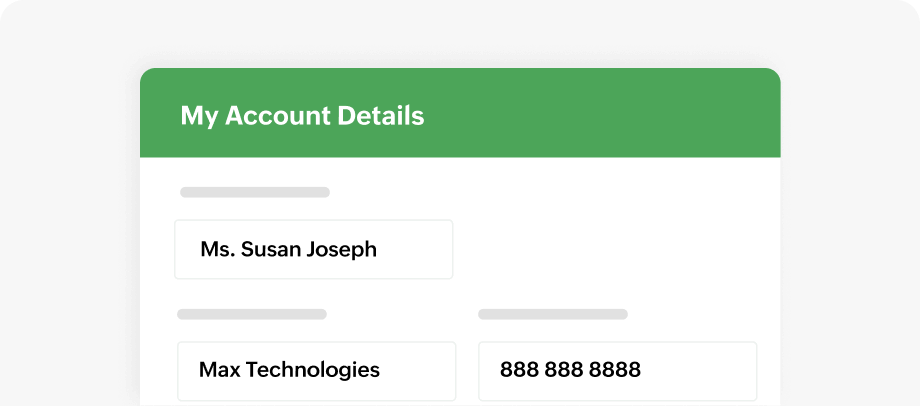Image displaying a user editing their basic information within the customer portal | Zoho Billing