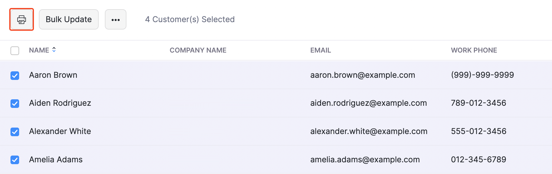Customers - Print Bulk Statements