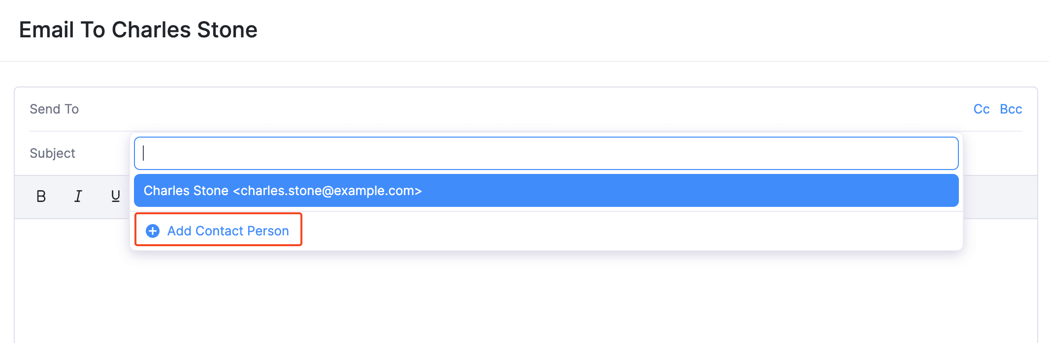 Customers - Add Contact - Emails