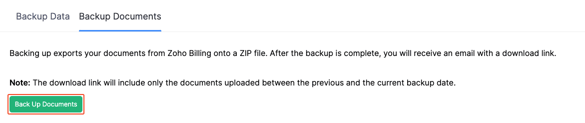 Backup Documents