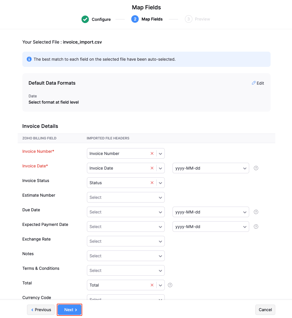 Click Next to Preview