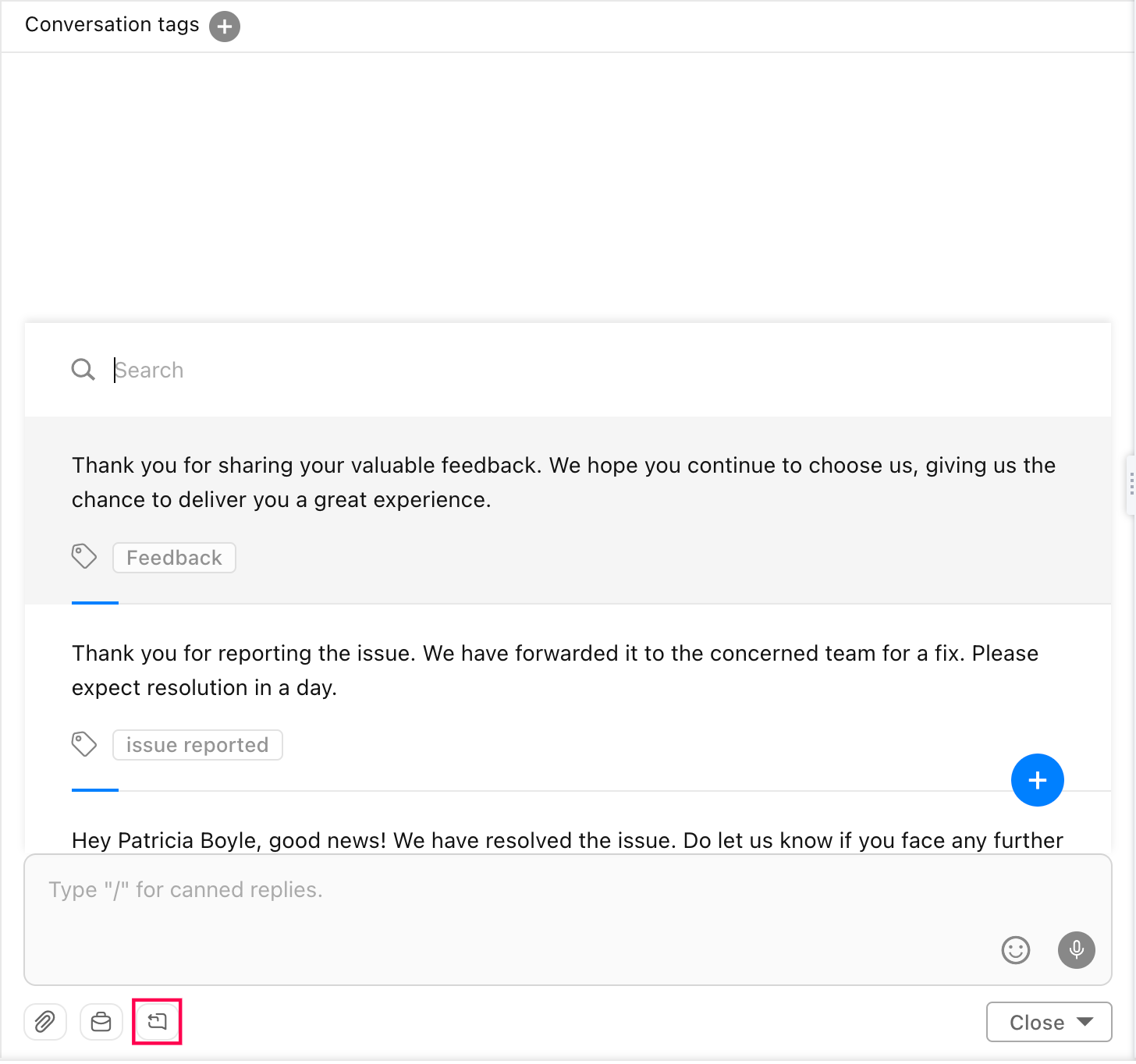 Sales IQ Canned Responses