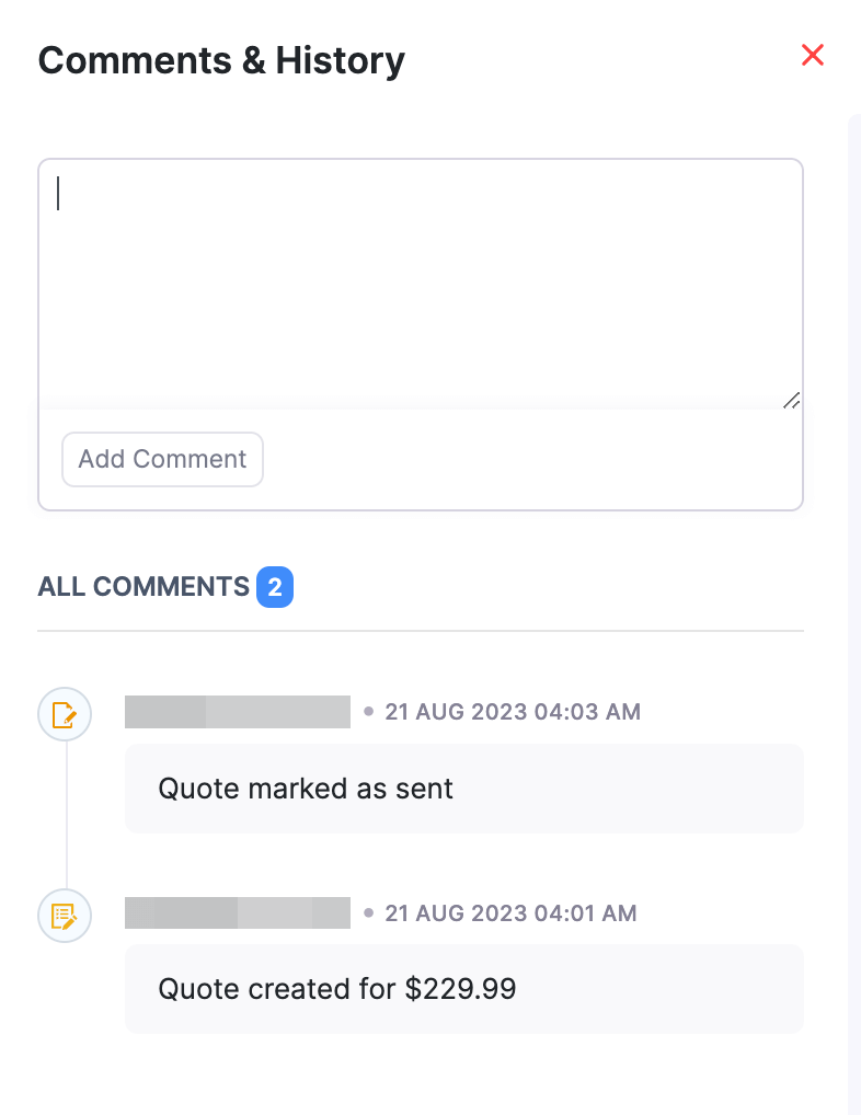 Quote - Add Comment 2