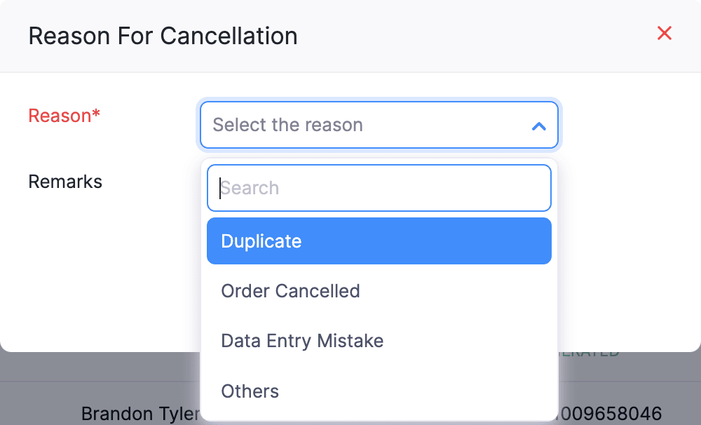 Cancel EWB Reason