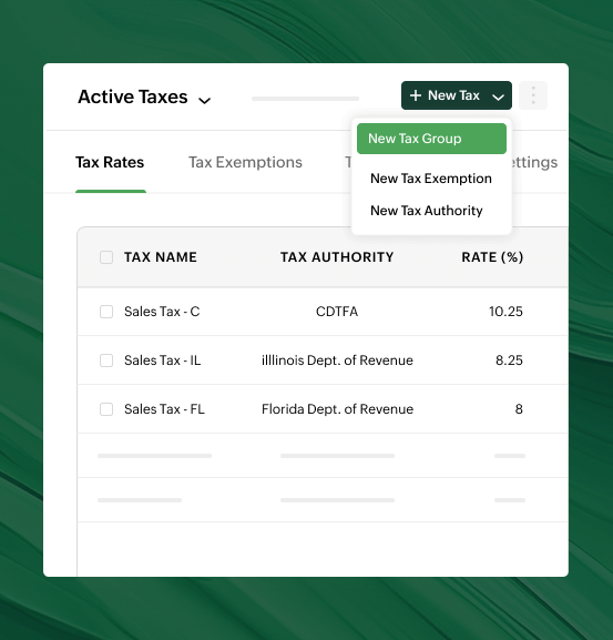 Preview of global tax handling within Zoho Billing