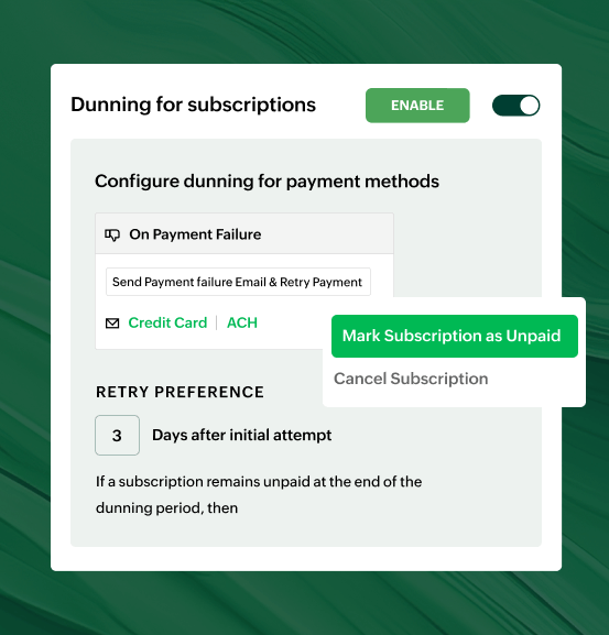 Automate your dunning management workflow to never miss out on your revenue | Zoho Billing