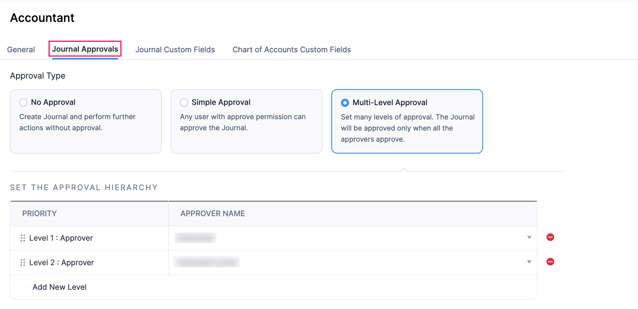 Configure Manual Journal Approvals