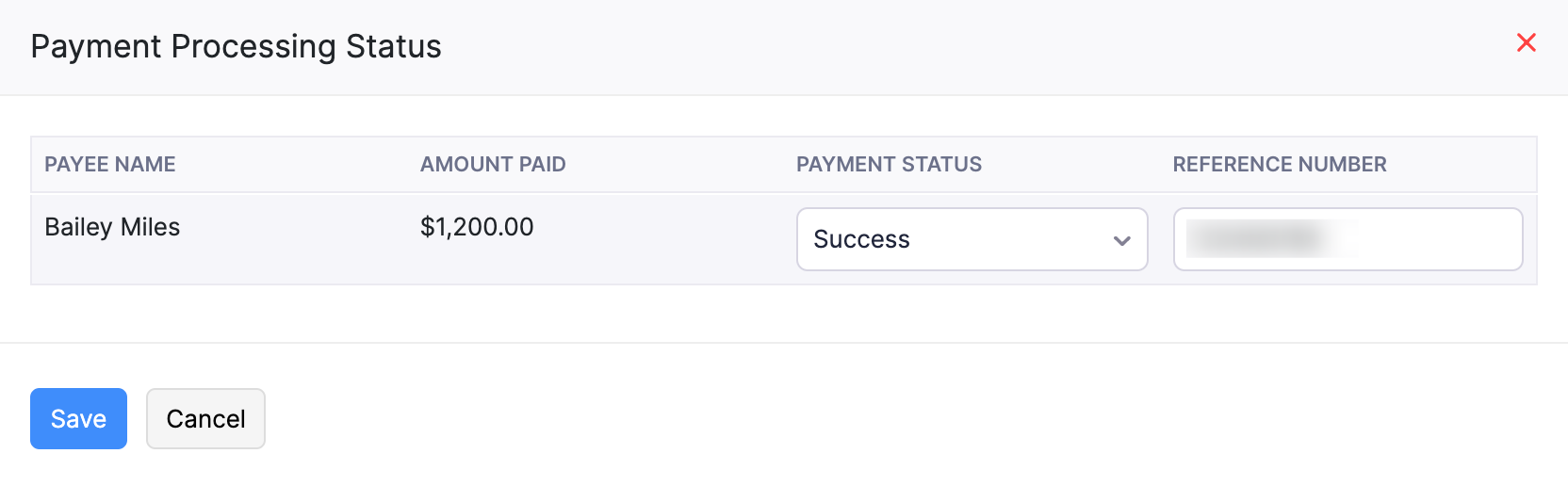 Select Success as the Payment Status