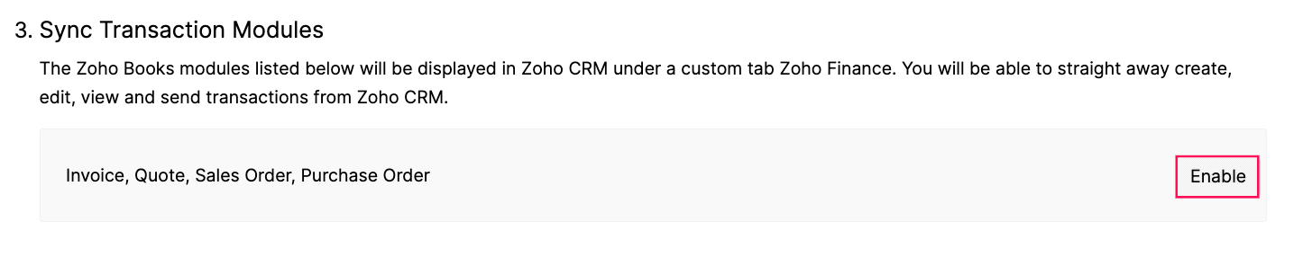 Sync Transaction Modules