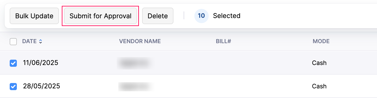 Submit Payments for Approval in Bulk