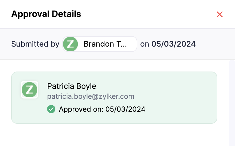 Approval history of a transaction