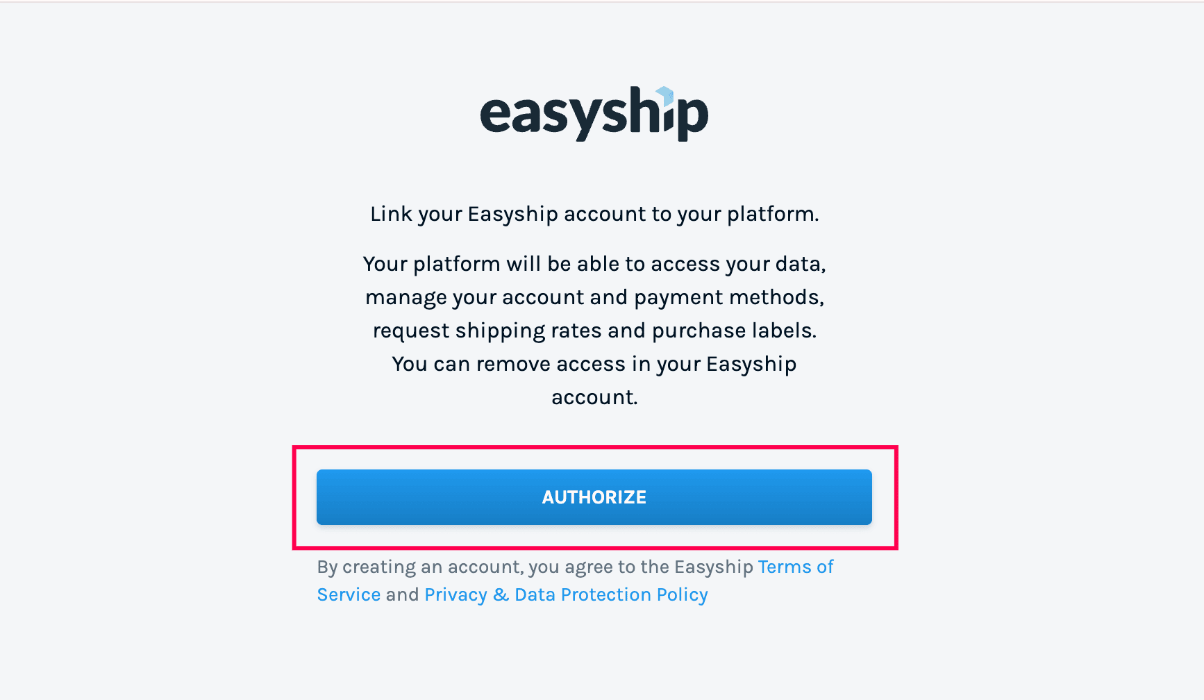Authorize Easyship