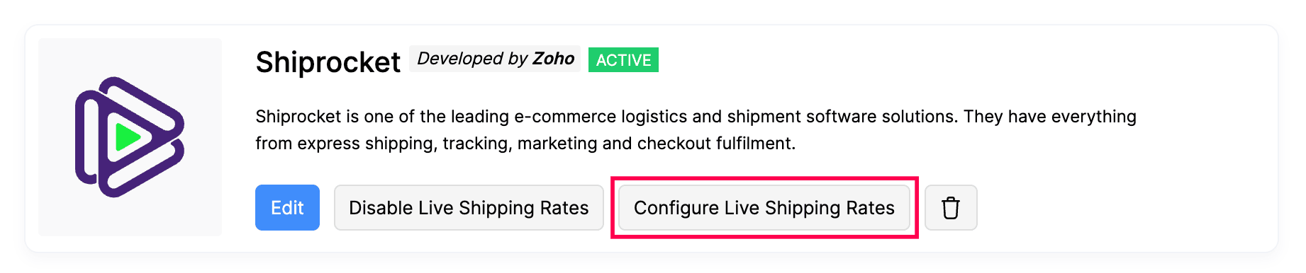 Configure live Shipping