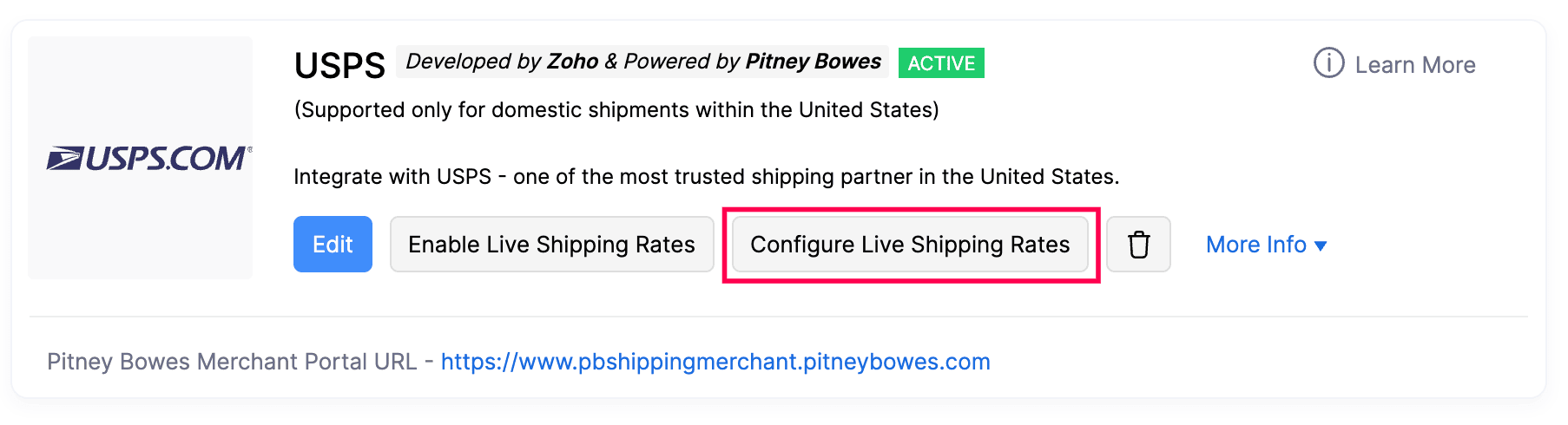 Configure Live Shipping
