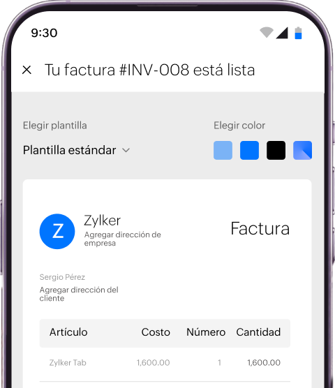 Send invoice PDFs with Zoho Invoice