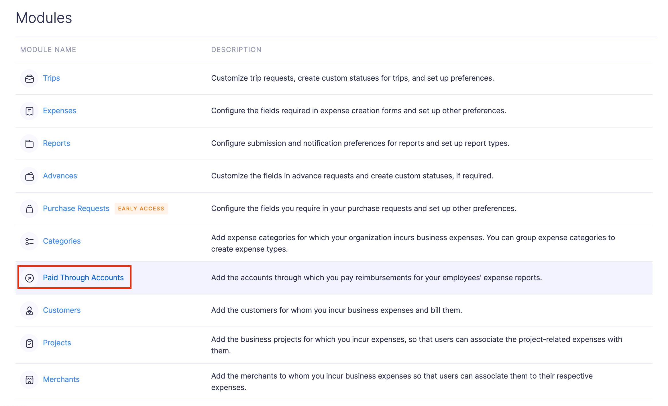 Add a Paid Through Account