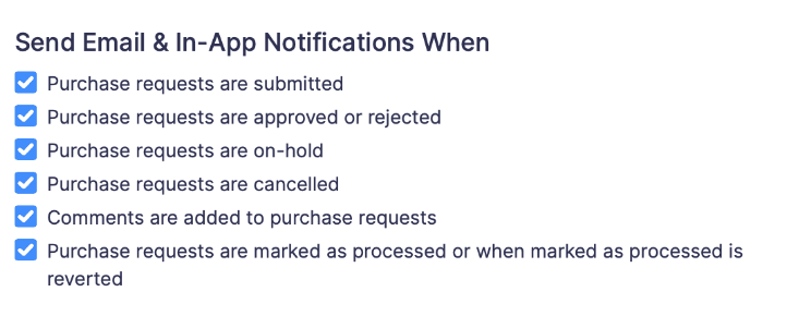 Send Email & In-App notifications