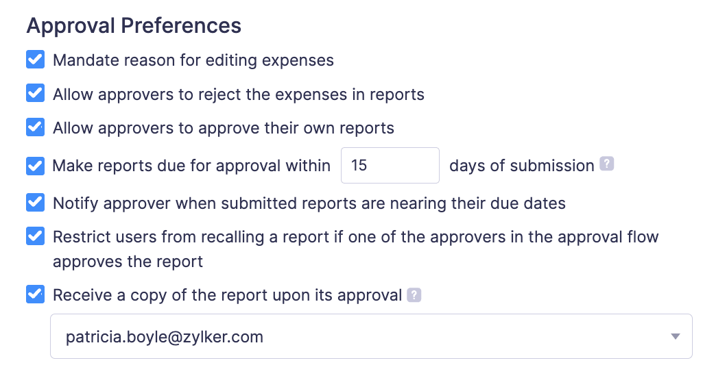 Reports Preferences