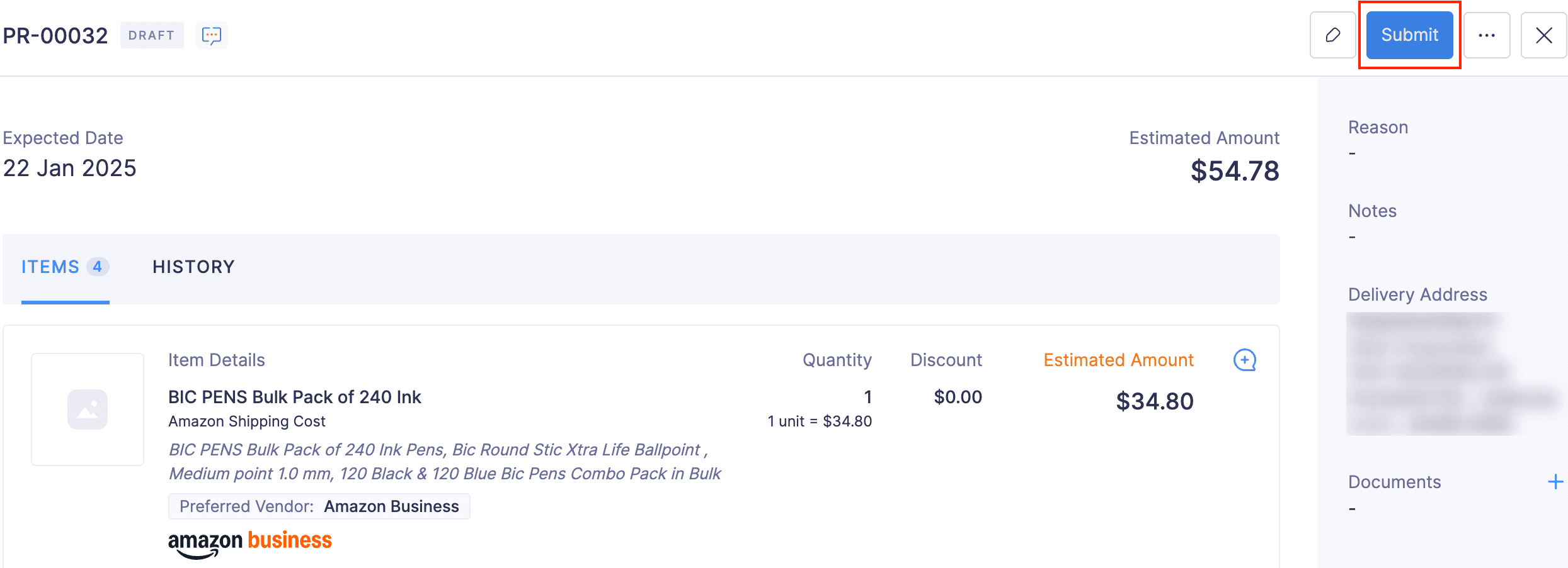 Submit Purchase Request