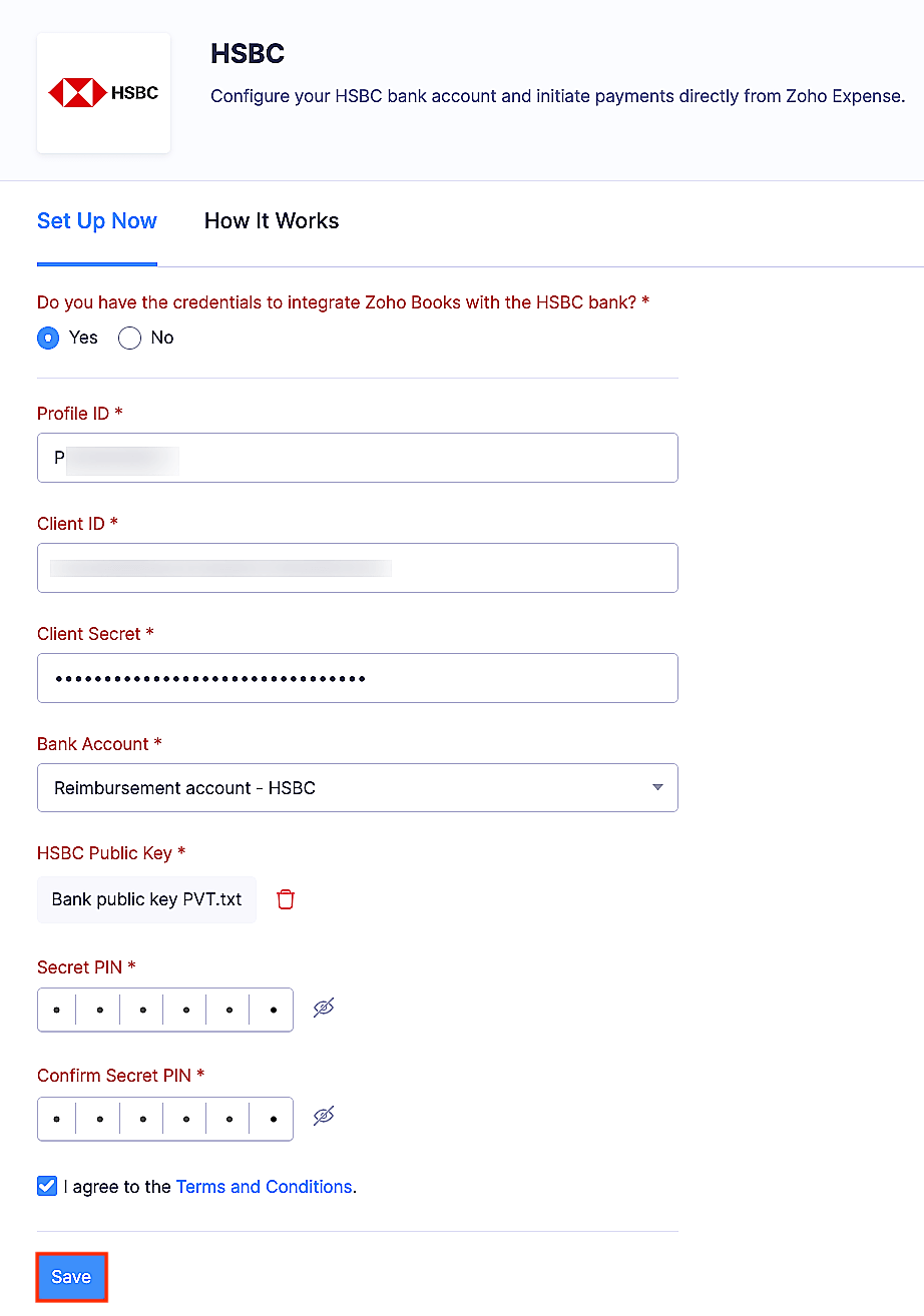 Enter HSBC Credentials
