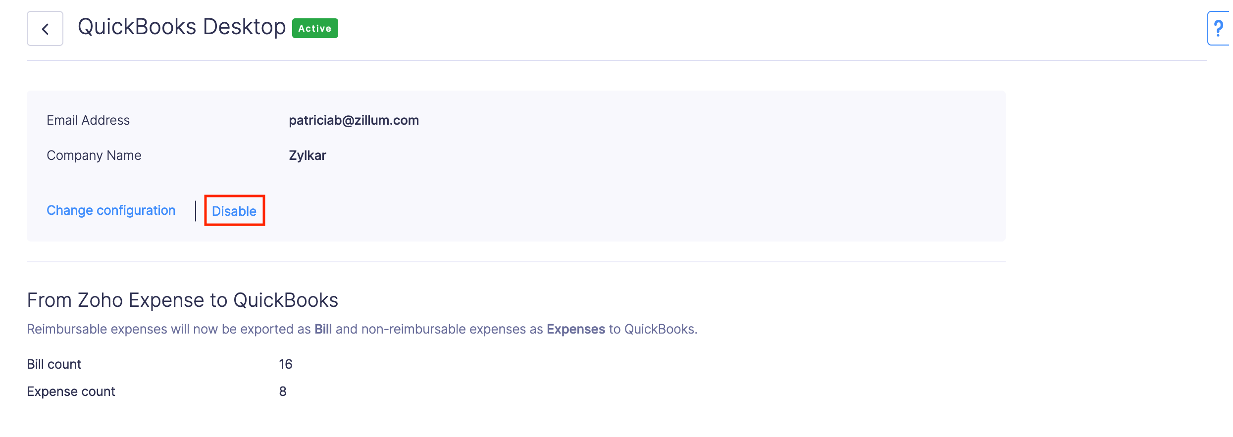 Disconnect the Integration