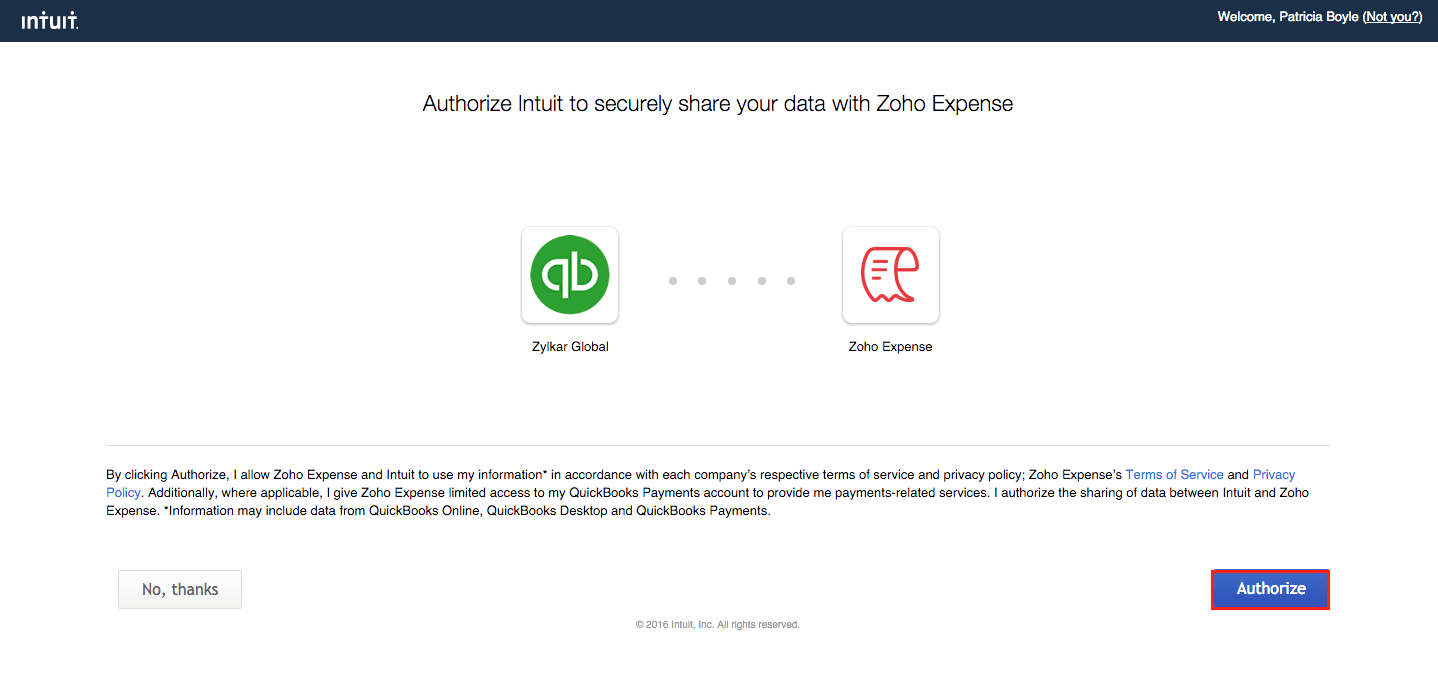 Authorize Access to QuickBooks Online
