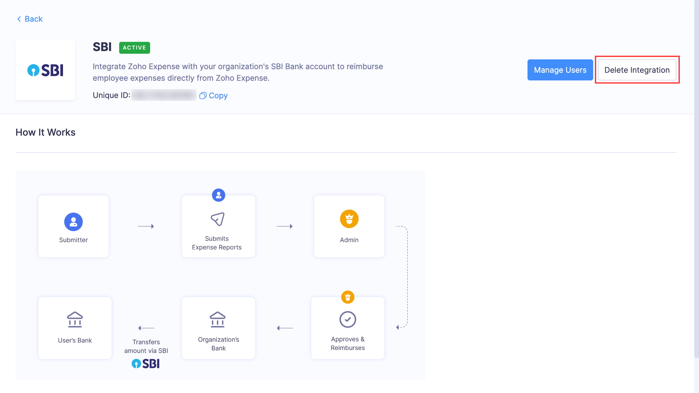 Delete the integration