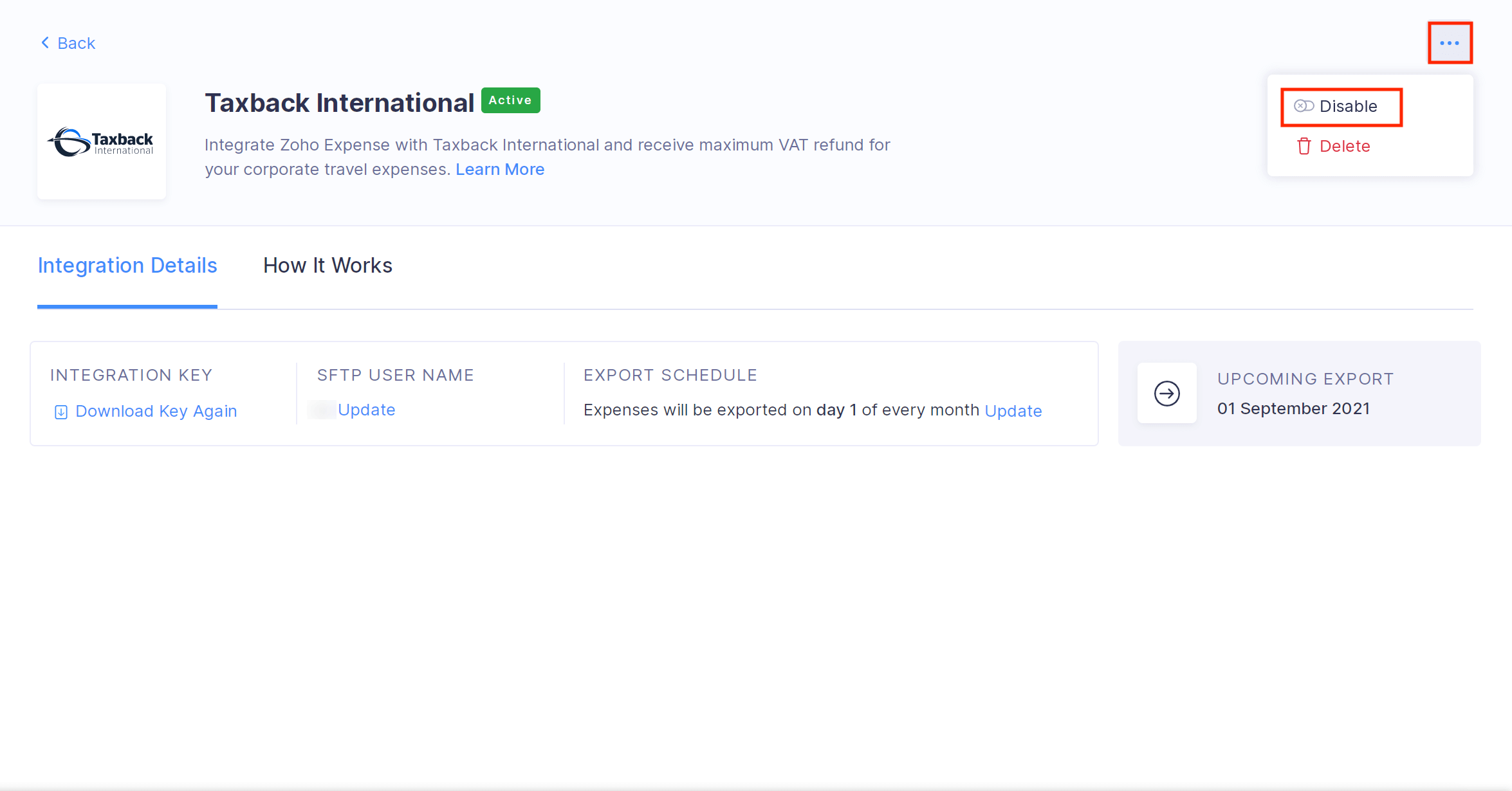 Disable the Integration