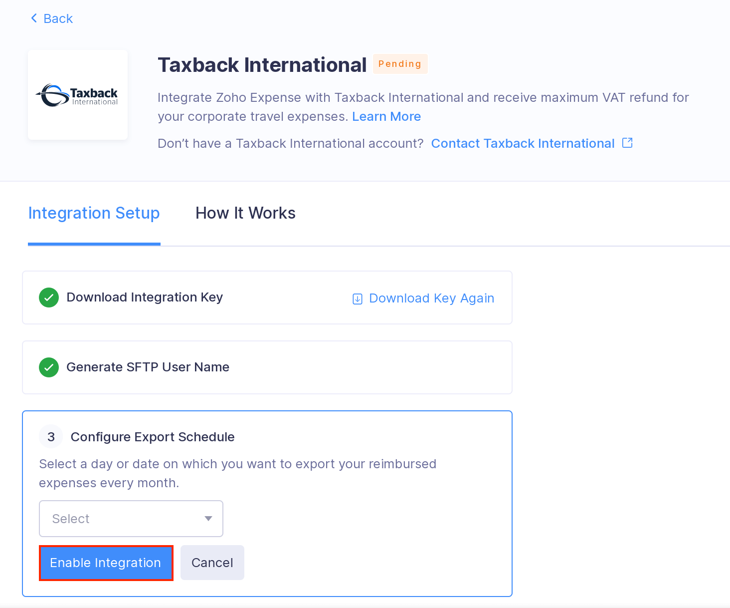 Enable the Integration