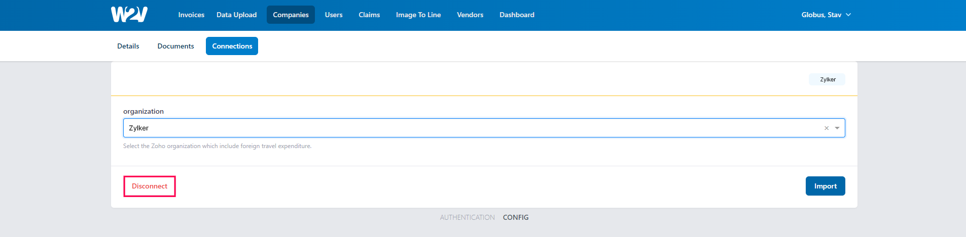 Disconnect Integration From WAY2VAT