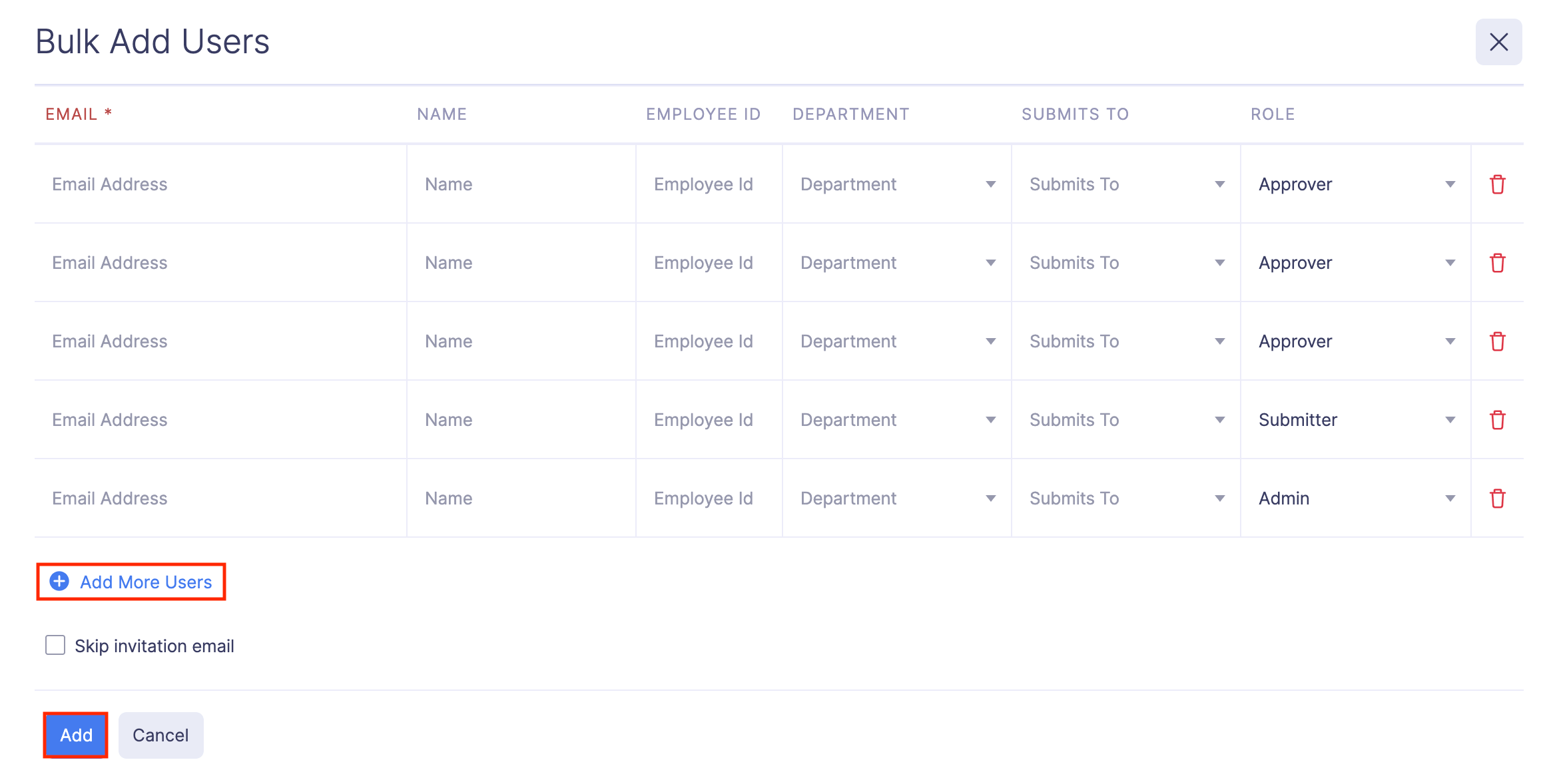 Invite Users in Bulk