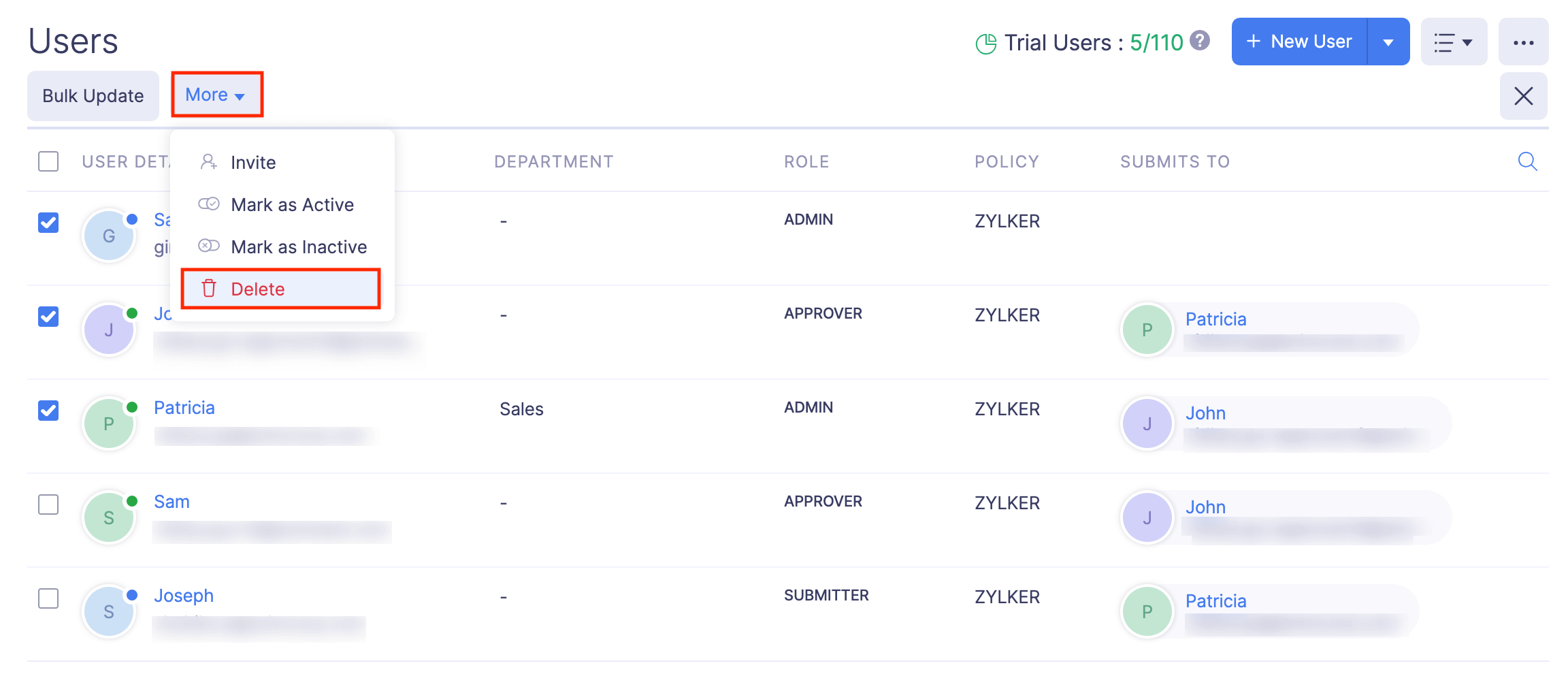 Delete Users in Bulk