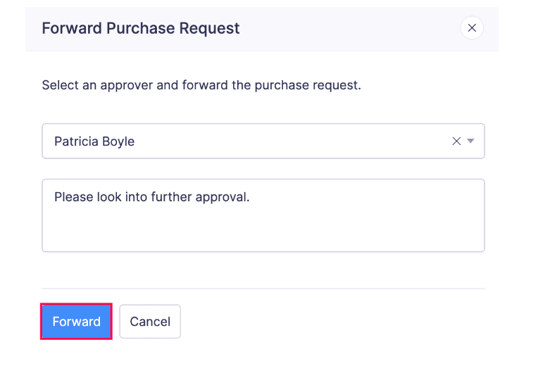 Forward a Purchase Request