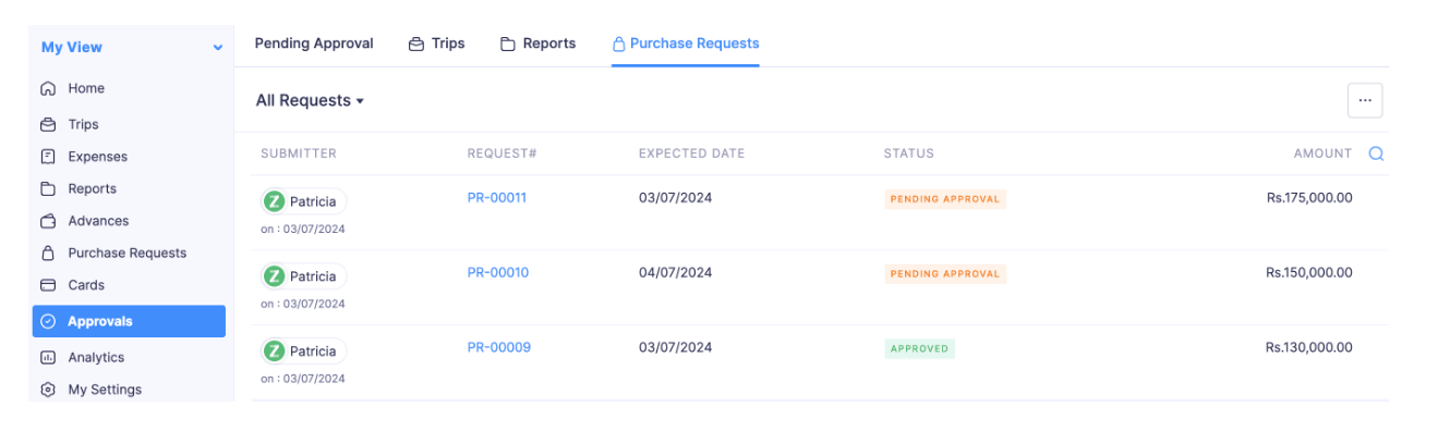 Approve a Purchase Request