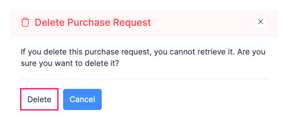 Delete a Purchase Request