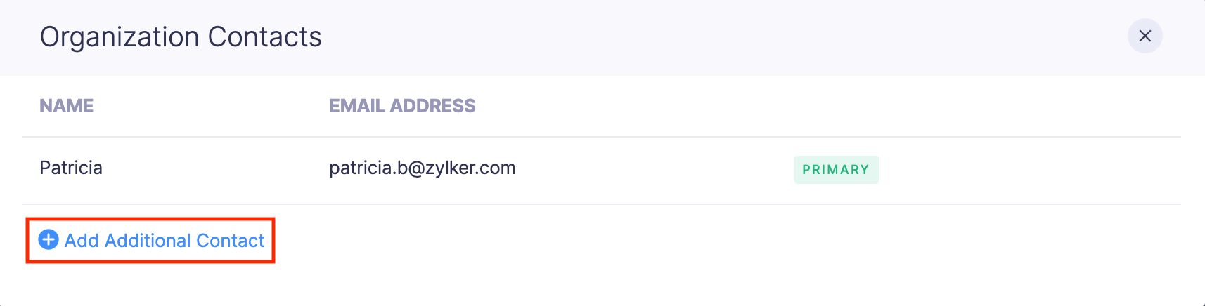 Add Additional Contact
