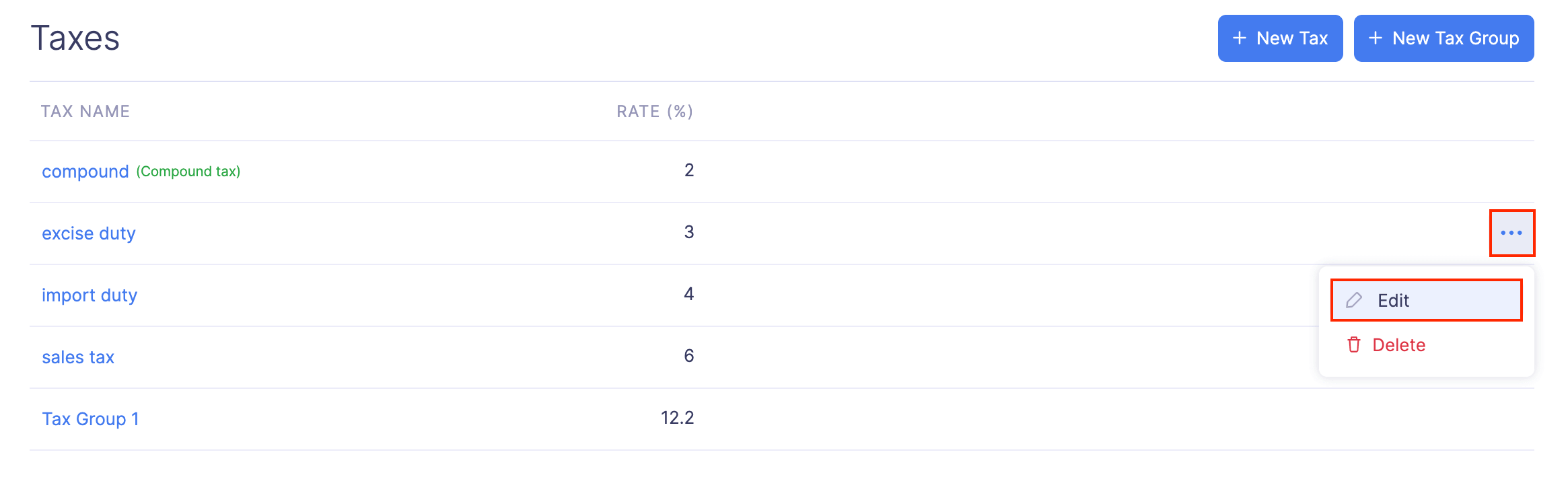 Create a Compound Tax