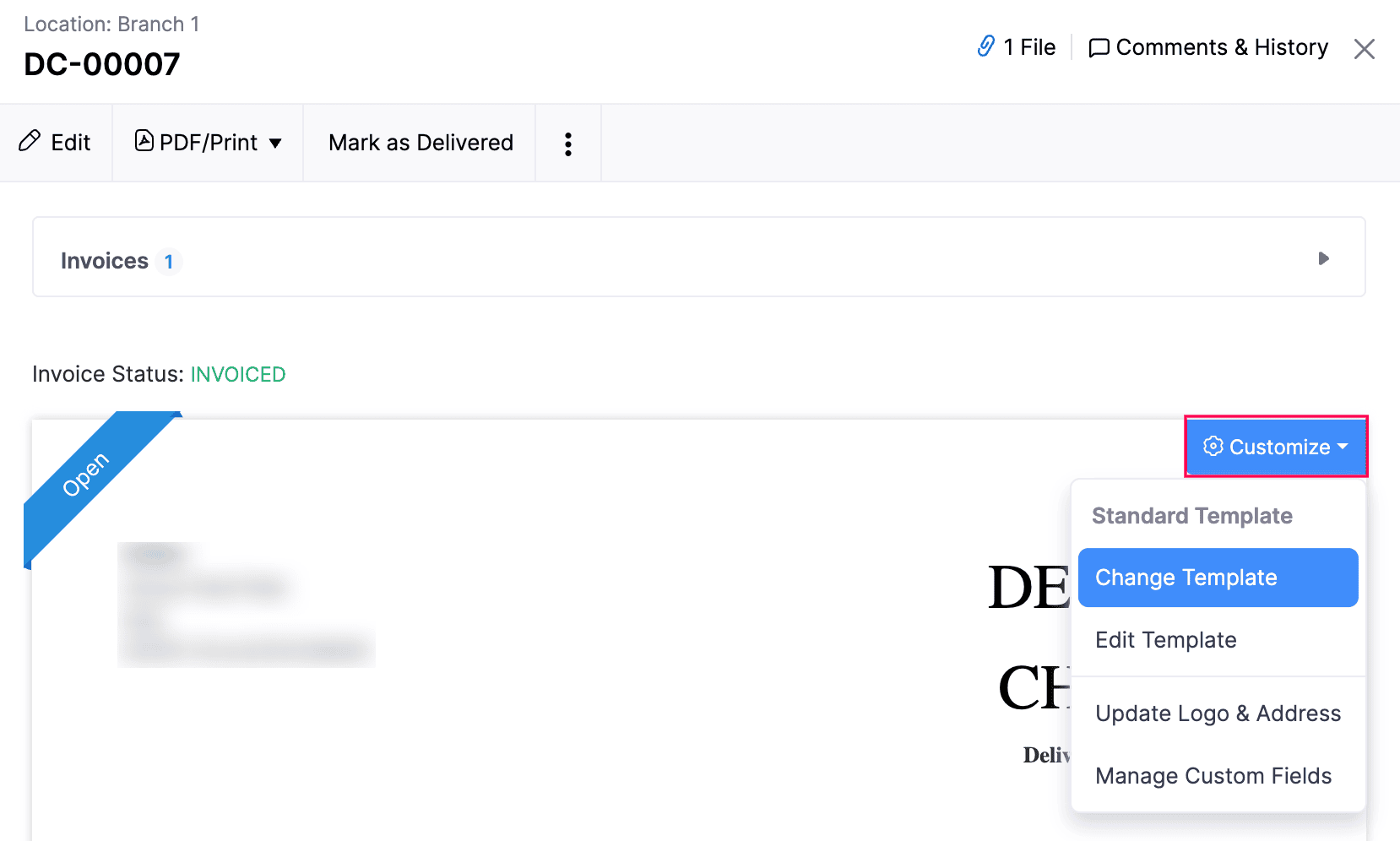 Customize Delivery Challan Template