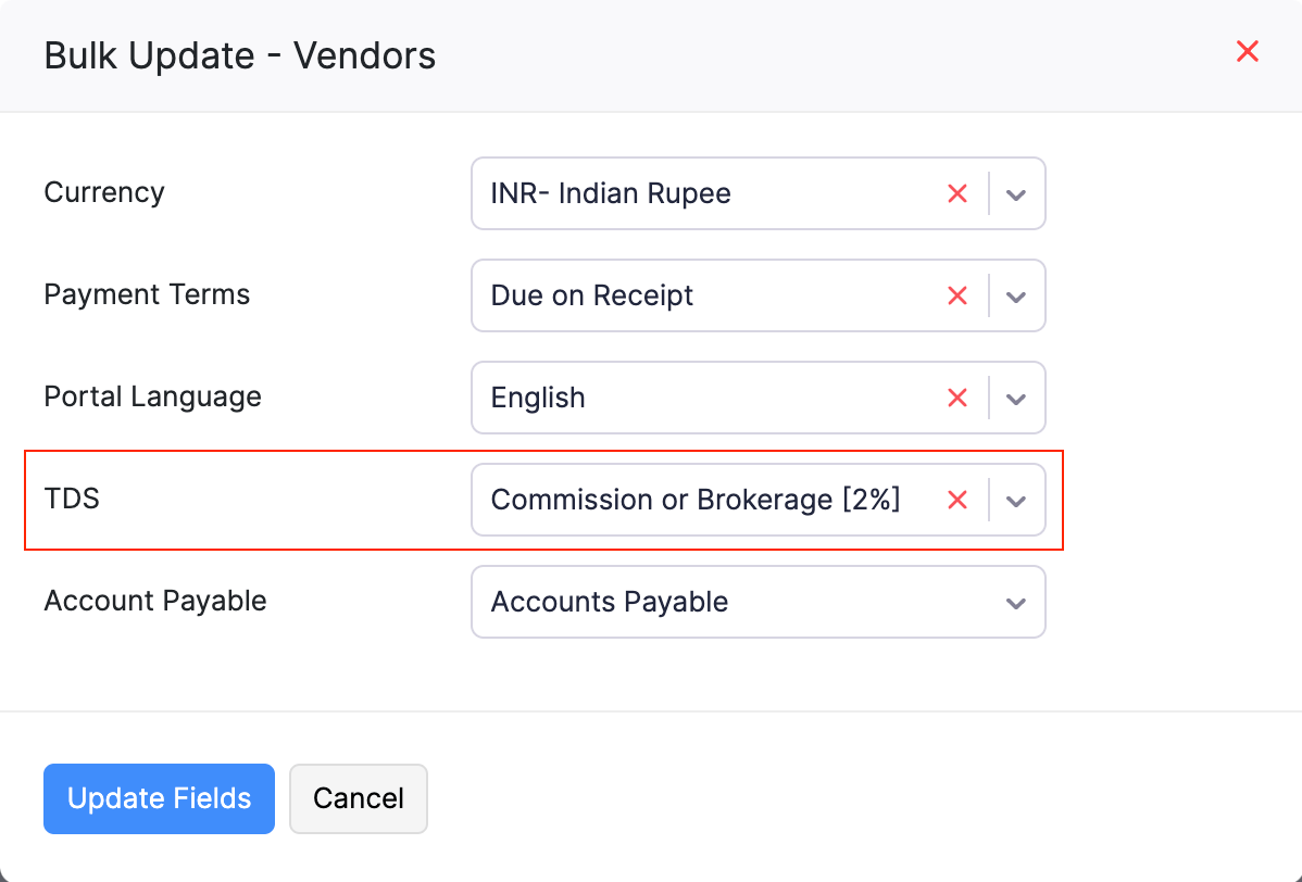 Add TDS Rates in Bulk