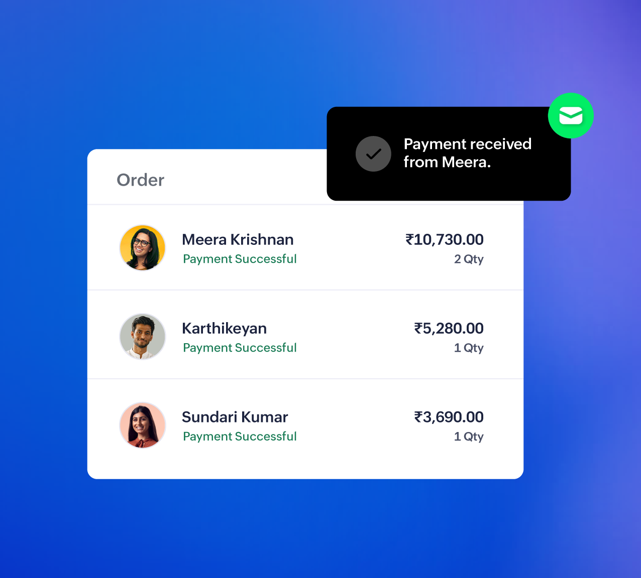 Alert when order placed