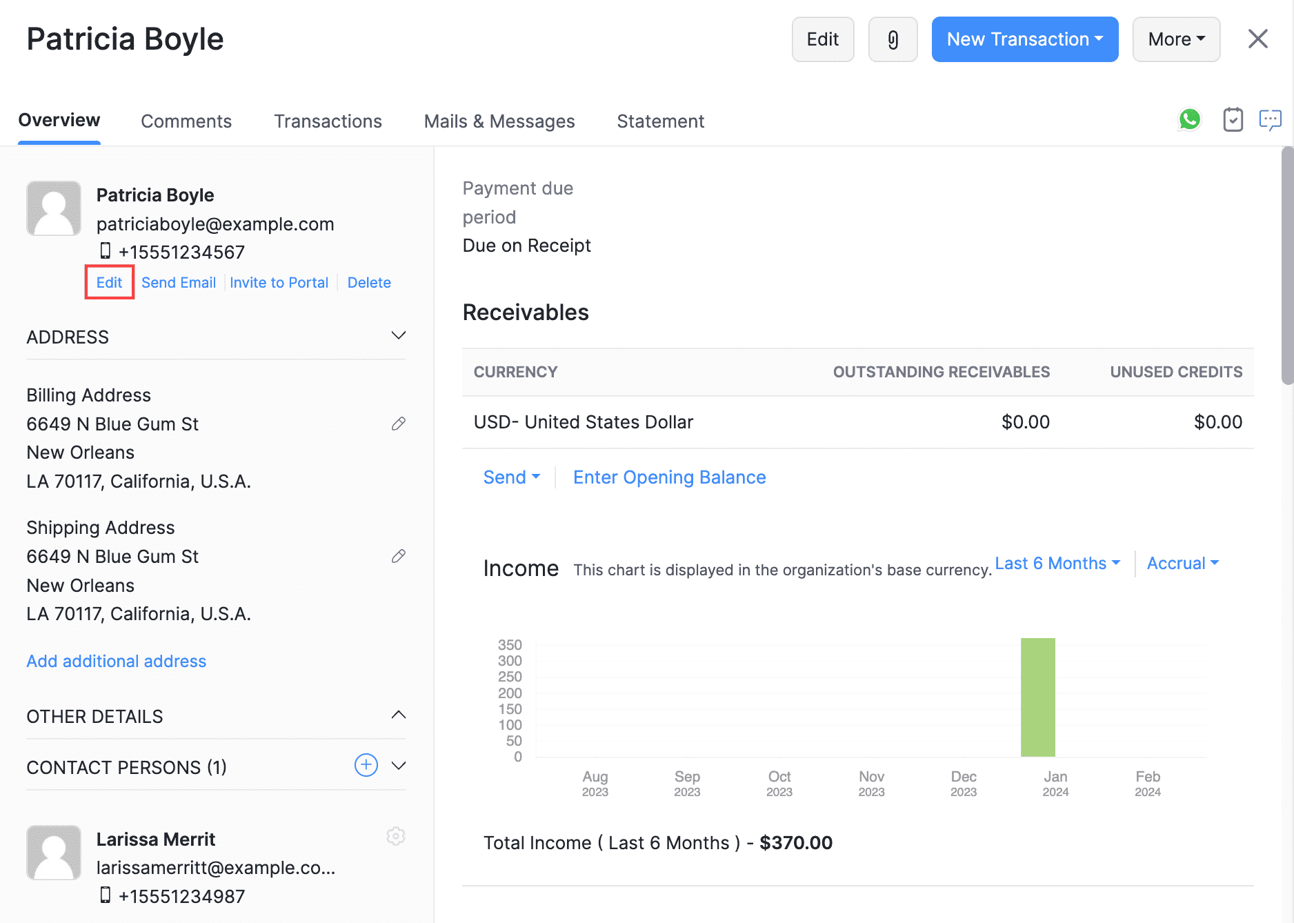 Enable Primary Contact