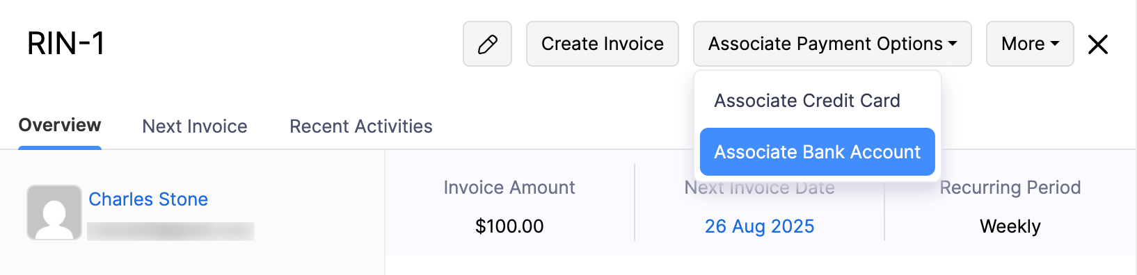 Associate Payment Option
