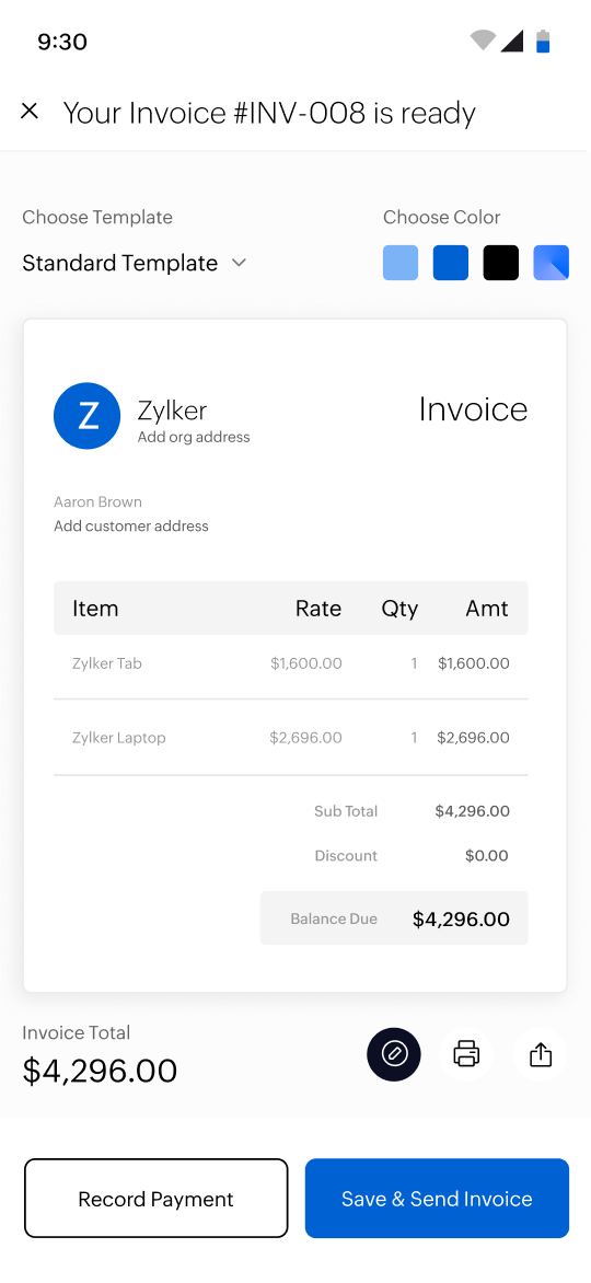 Create invoices for free | Zoho Invoice