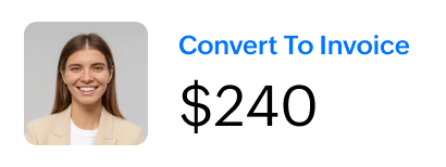 Convert the estimate to an invoice once the customer accepts it
