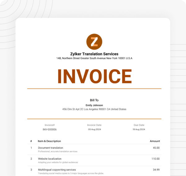 Freelancers invoice template