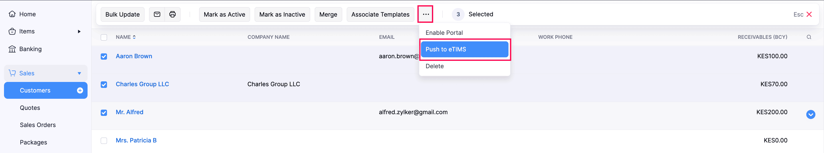Push Customers in Bulk