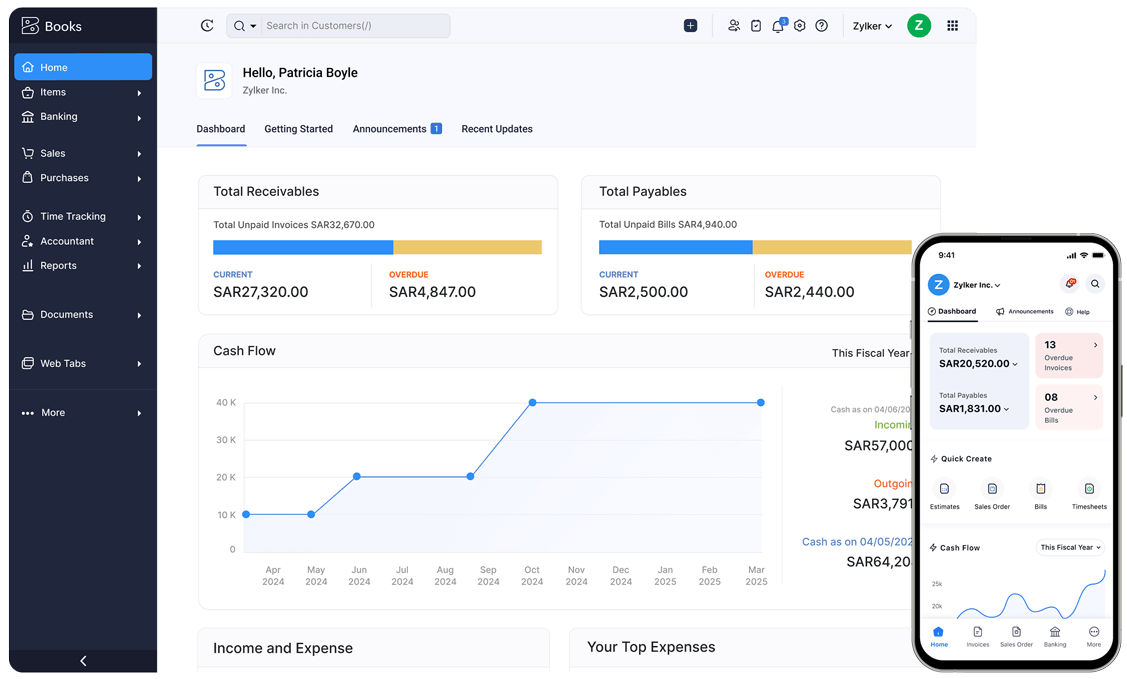Dashboard - Online Accounting Software | Zoho Books