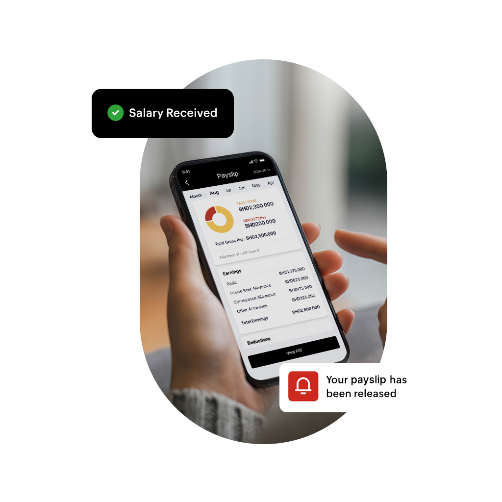 Payslip notification on mobile